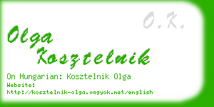 olga kosztelnik business card